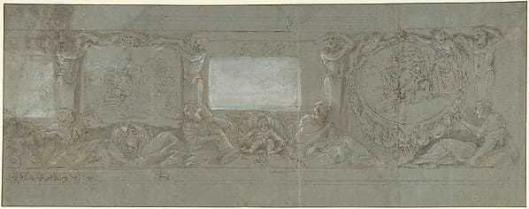 Design for a Wall Decoration with the Sacrifice of Abraham and the Flight into Egypt, by Giovanni Lanfranco
