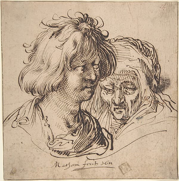 Young Man and Old Woman, by Jacob Matham