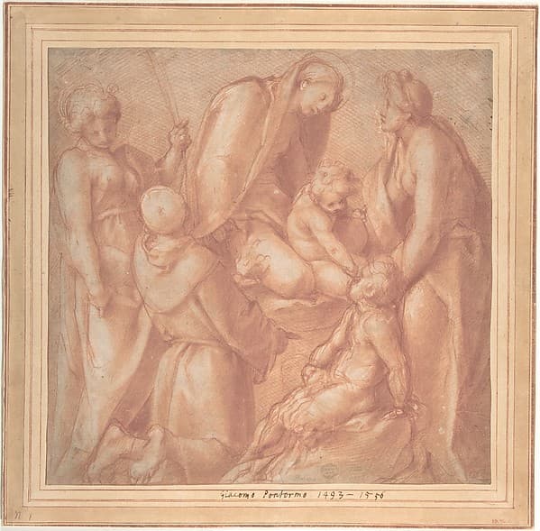 Virgin and Child with Saint Elizabeth, the Infant Baptist, Saint Anthony of Padua, and a Female Martyr, by Jacopo da Pontormo (Jacopo Carucci)