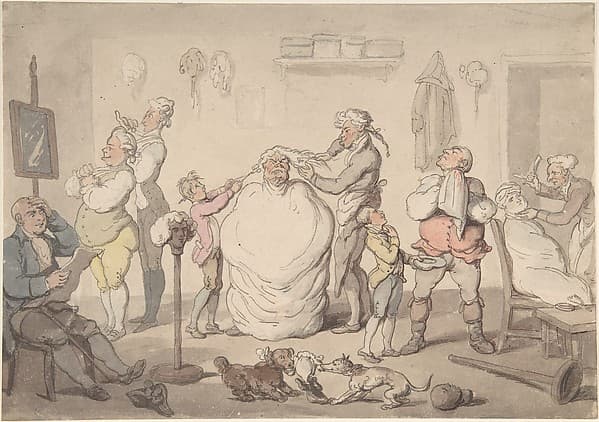 The Barber's Shop, by Thomas Rowlandson