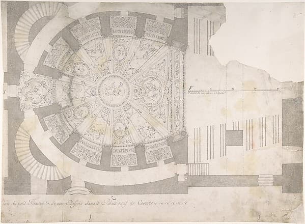 Projection of Ceiling Over Plan of the Small Theater in the Palace at Caserta, by Luigi Vanvitelli