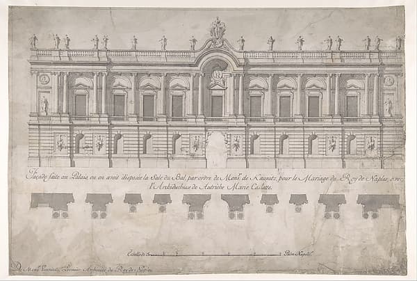 Façade of Palace decorated for the Marriage of the King of Naples to the Archduchess of Austria, by Luigi Vanvitelli