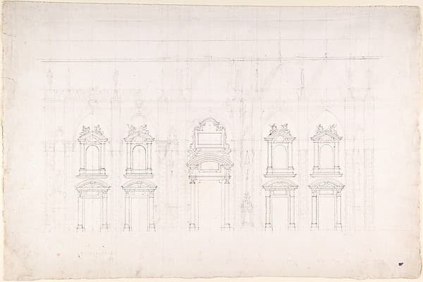Detail study for the façade of Milan cathedral, by Luigi Vanvitelli
