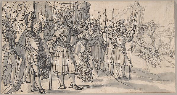 Otto von Wittelsbach Liberates the Army from a Mountain Pass near Verona, by Peter Candid (Pieter de Witte, Pietro Candido)