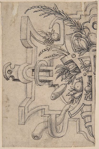 Design for a Vignette in Strap-Work, by Anonymous, Netherlandish, 16th century