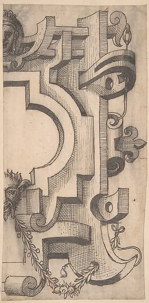 Right Half of a Strapwork Cartouche, by Anonymous, Netherlandish, 16th century