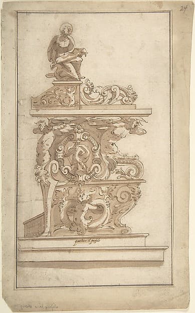 Design for a Lectern, by Anonymous, Italian, 16th century