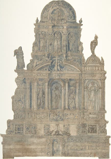 Project for a Monumental Tomb, by Anonymous, Italian, 16th century
