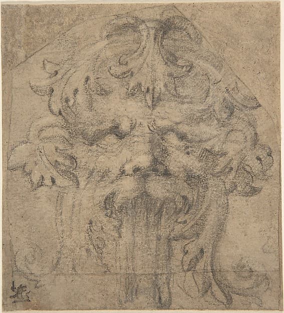 Foliate Grotesque Head, by Anonymous, Italian, 16th to 17th century