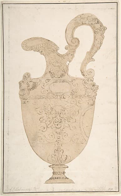 Design of Antique Pitcher, by Anonymous, Italian, 16th century