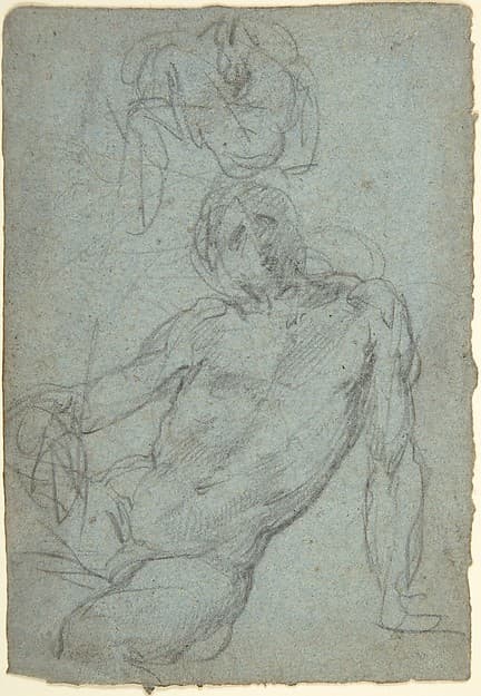 Studies of a Seated Nude Male Figure, by Giulio Cesare Procaccini