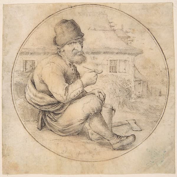 Seated Old Man Holding a Pipe, by Anton Crussens