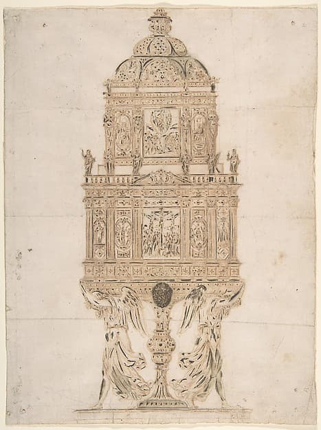 Design for a Ciborium, by Anonymous, Italian, 17th century