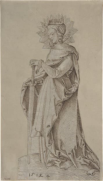 Saint Catherine Leaning on a Sword, by Hans Baldung (called Hans Baldung Grien)