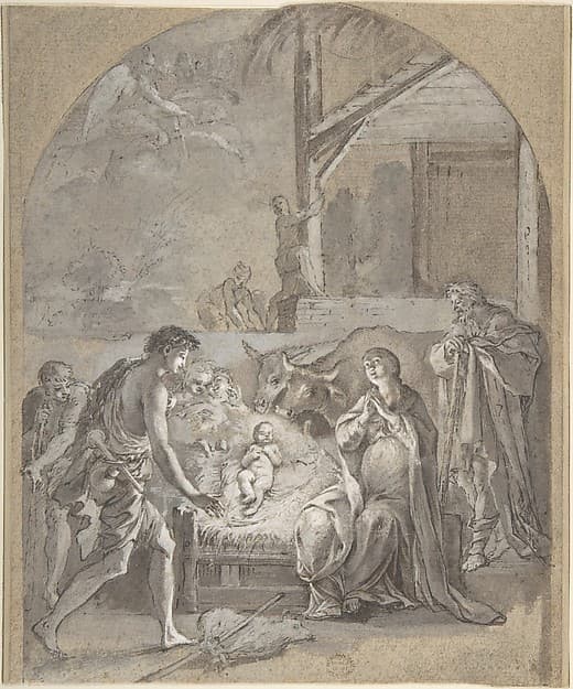 Adoration of the Shepherds, by Anonymous, Italian, 18th century