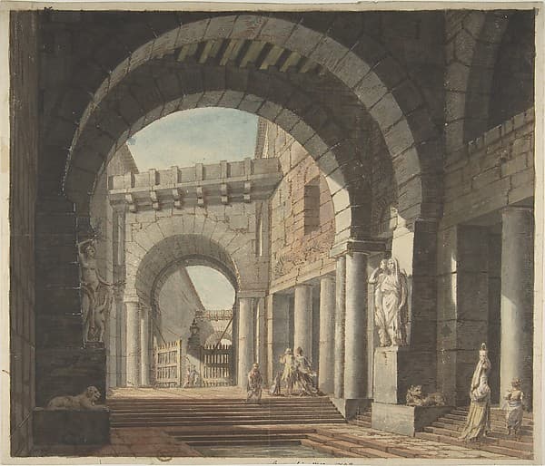 Courtyard, by Anonymous, Italian, 18th century