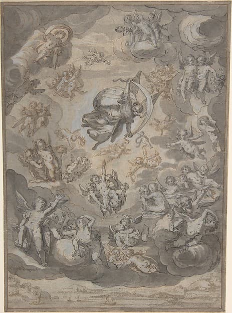 Flying Putti, Surrounding Archangel Raphael, by Conrad Meyer