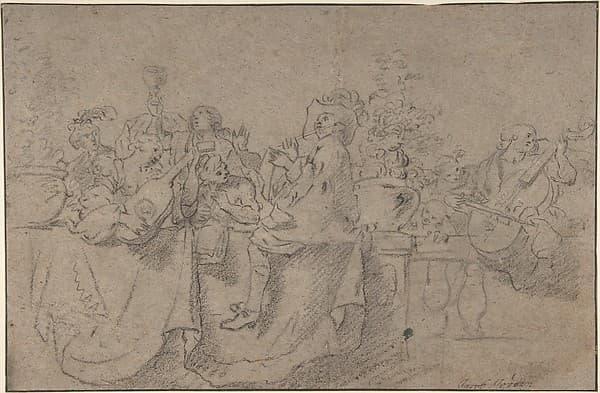 Recto: The Concert Verso: Seated Male Nude, by Johann Liss