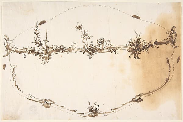Design for Mirror or Box, by Anonymous, Italian, Venetian, 18th century