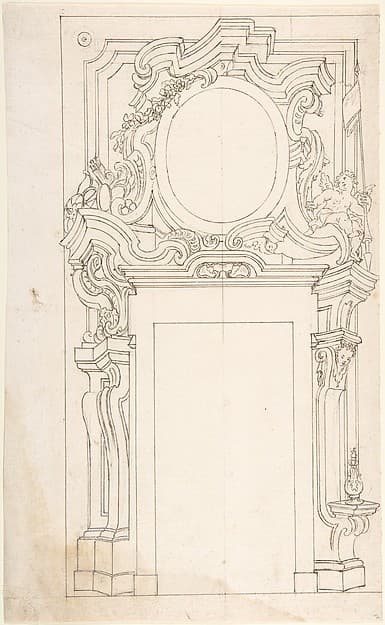 Architectural project for door, by Anonymous, Italian, Piedmontese, 18th century