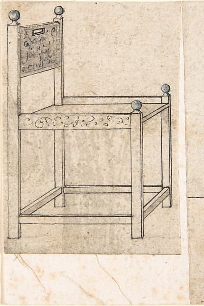 Perspectival Drawing of an Armchair, by Peter Flötner