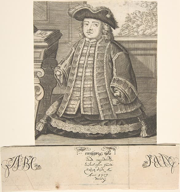 Portrait of Matthias Buchinger (1674-1739), by Anonymous