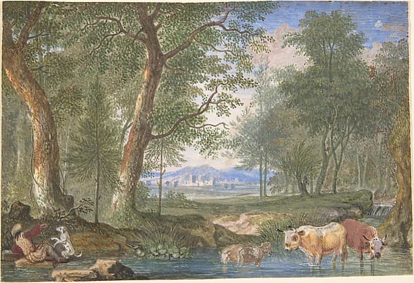 Landscape with Cows in a Brook, by Felix Meyer