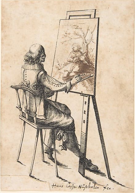 A Painter at his Easel, by Hans Caspar Nüscheler