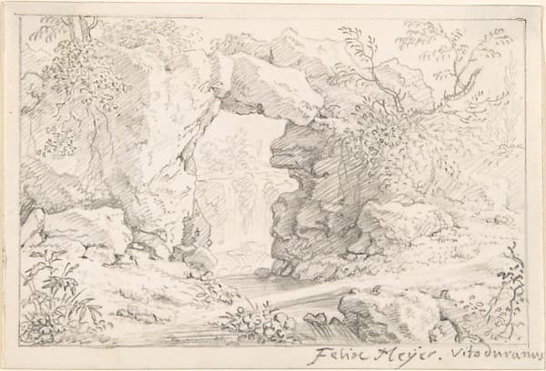 Landscape with a Natural Arch and a Waterfall, by Felix Meyer