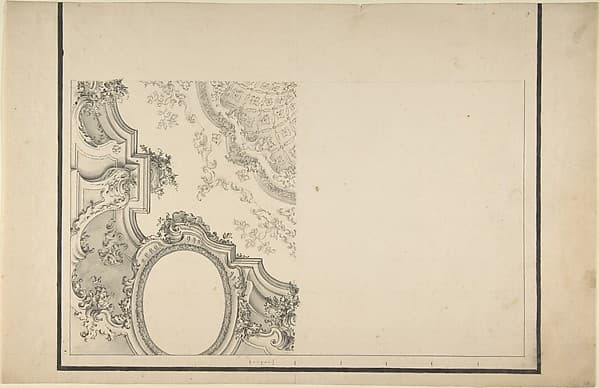Design for 1/4 of a Ceiling, and Ornamentation of a Section of a Vault, by Anonymous, Italian, Piedmontese, 18th century