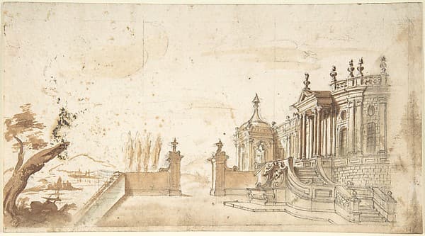 Architectural Fantasy, by Anonymous, Italian, Piedmontese, 18th century