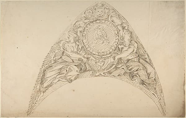 Design for a Pedentive Decoration, by Anonymous, Italian, Piedmontese, 18th century
