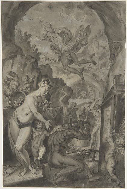 Venus in the Forge of Vulcan, by Anonymous, German, 17th century