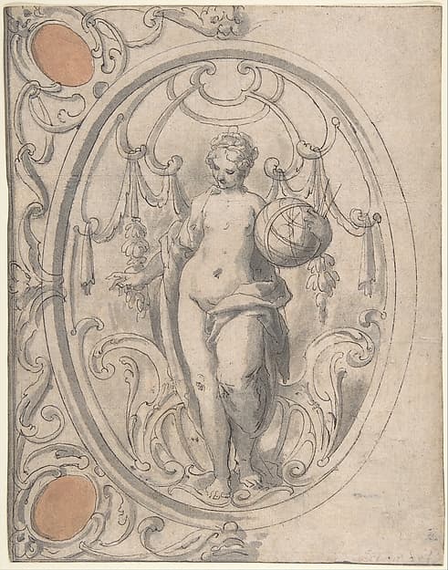 Design for an Ornamental Panel with the Figure of Astronomy, by Johann Matthias Kager