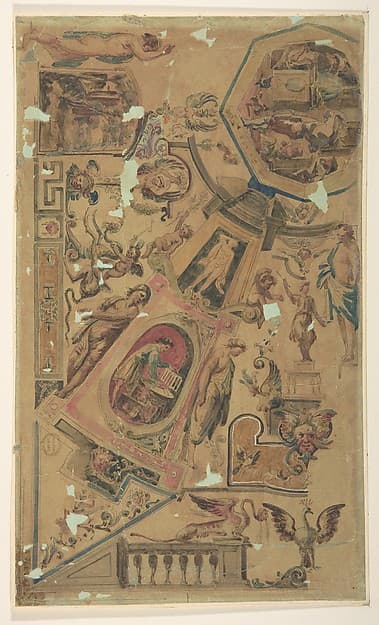 Design for a Ceiling Decoration, by Anonymous, Italian, 19th century