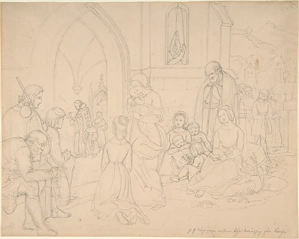 Saint Elizabeth Carrying Her First-born Son to the Church, by Ludwig Emil Grimm