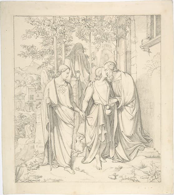 Tobias Takes Leave of his Father, by Carl Gottlieb Peschel