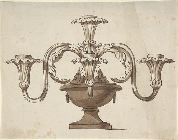 Design for a Candelabra, by Anonymous, Italian, early 19th century