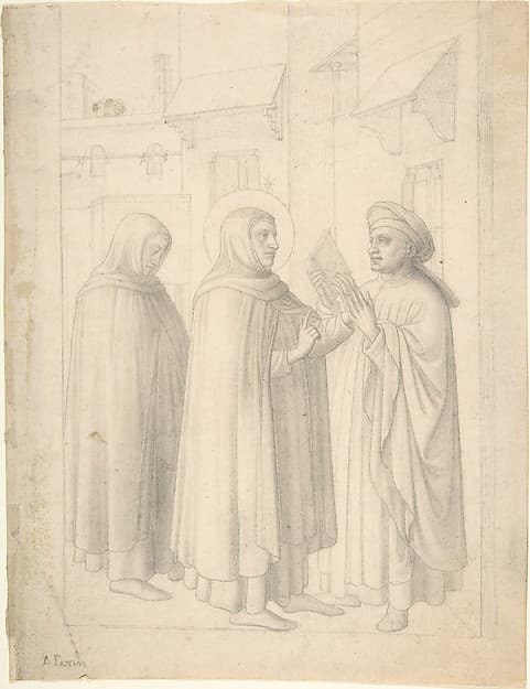 Scene with a Saint, by Anonymous, Italian, 19th century