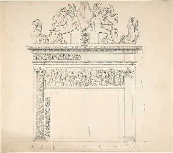 Design for a Chimney Piece, by Anonymous, Italian, 19th century