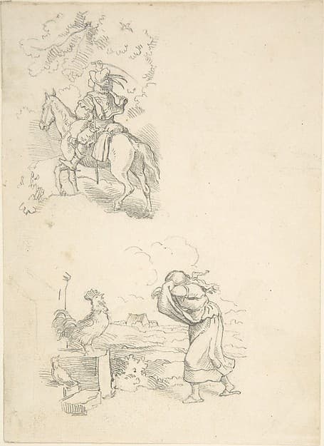 Two Designs for Illustration, by Adrian Ludwig Richter