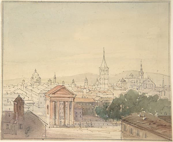 View of Milan, by Adrian Ludwig Richter