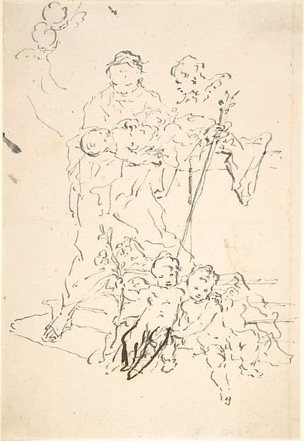 Saint Anthony and the Christ Child Surrounded by Cherubs, by Martin Johann Schmidt