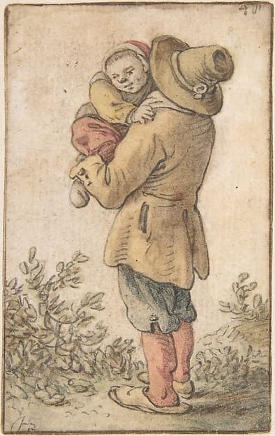 Peasant with Child, by Herman Saftleven II