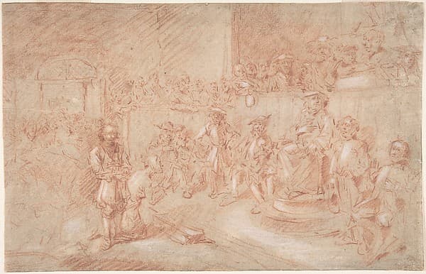 Two Men Before a Judge in a Crowded Courtroom, by Egbert Jasperszoon van Heemskerck I