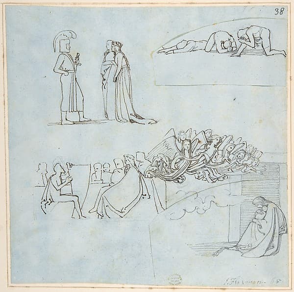Sheet of Sketches, by John Flaxman