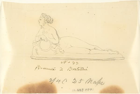 Sketch of a statue: Bacchante by Bartolini, by John Gibson
