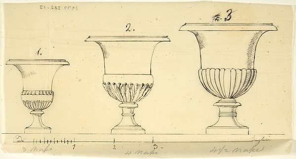 Sketch of Three Vases, by John Gibson