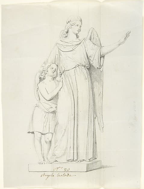 Sketch of a statue: Guardian Angel, by John Gibson