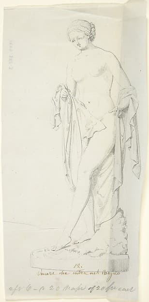 Sketch of a statue: Venus Entering the Bath, by John Gibson